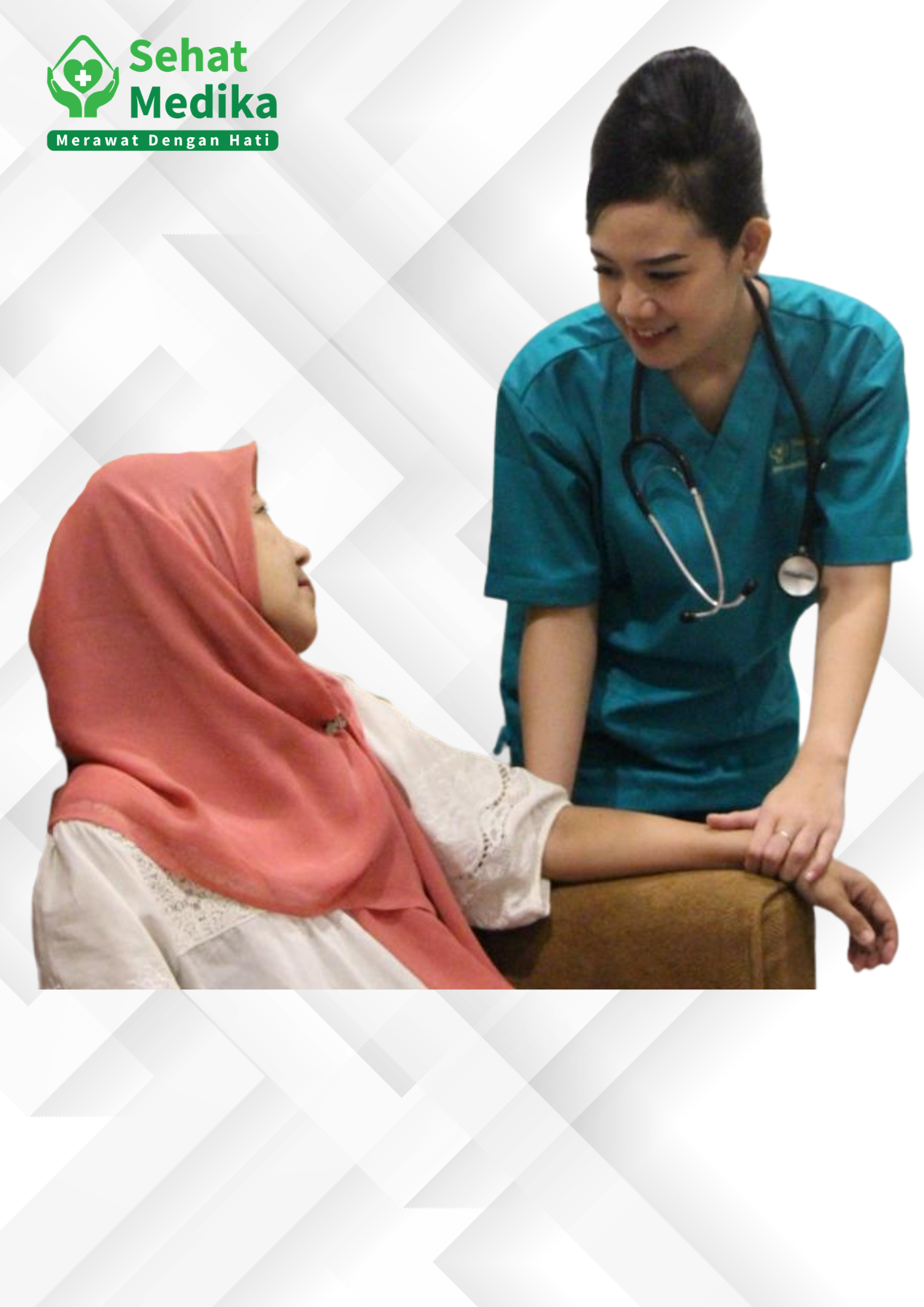 "Selamat Datang di Sehat Medika. Layanan Perawat Lansia Profesional Sepenuh Hati Merawat Orang Tua Tercinta."